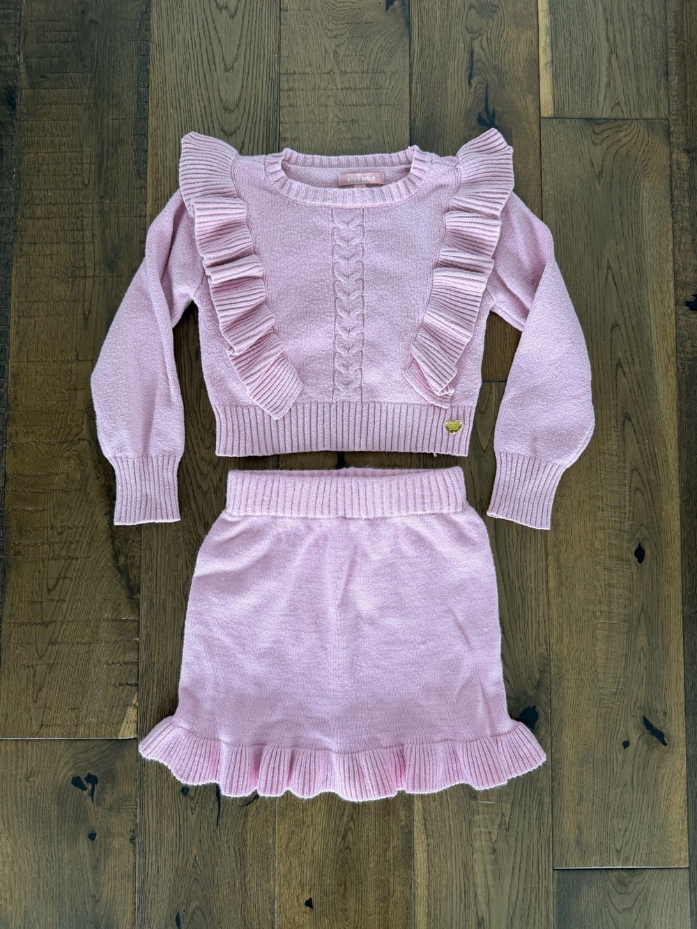 BCBG Girls Pink Knit Sweater and Skirt Set Size 2T